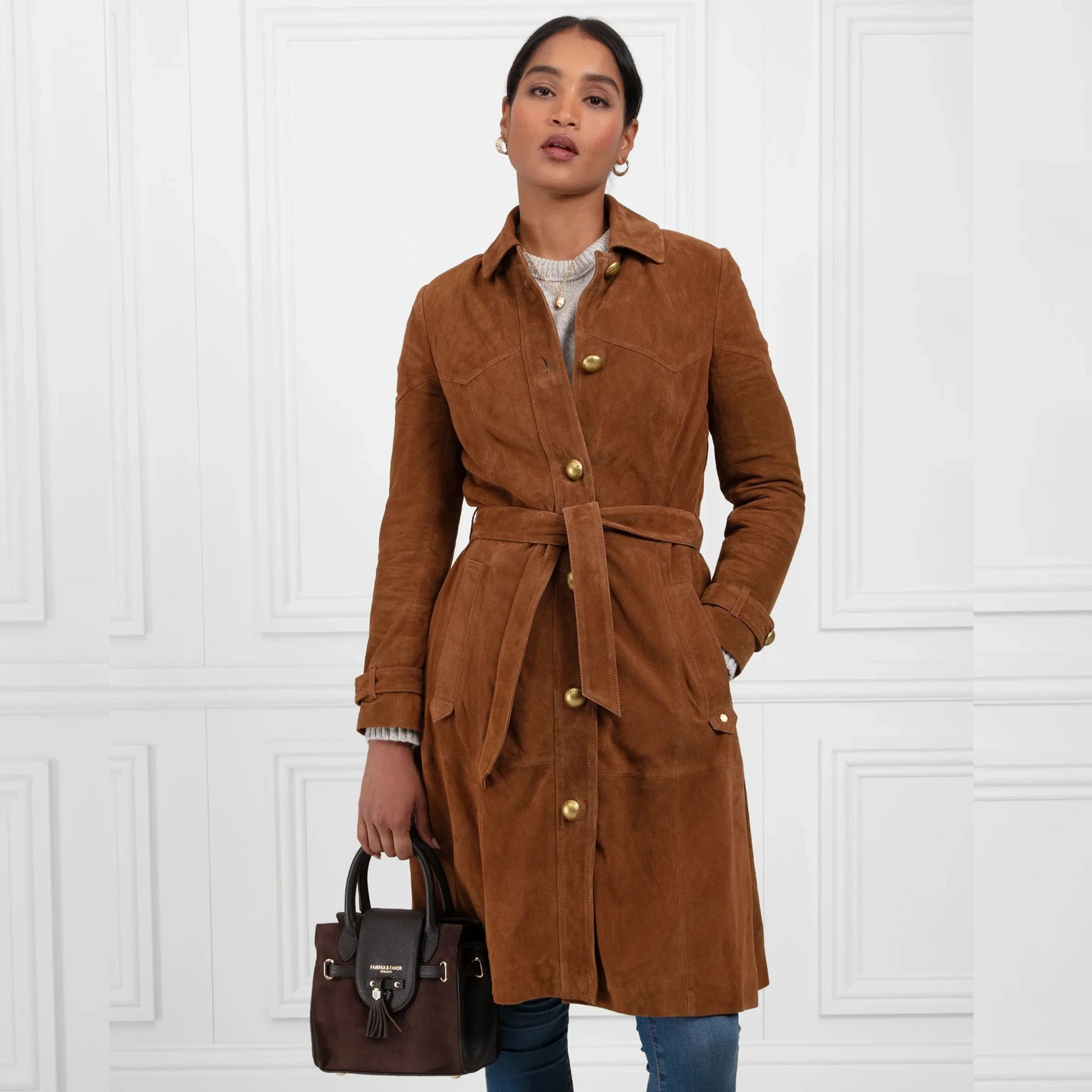 Fairfax & Favor Mini Windsor Handbag in Chocolate