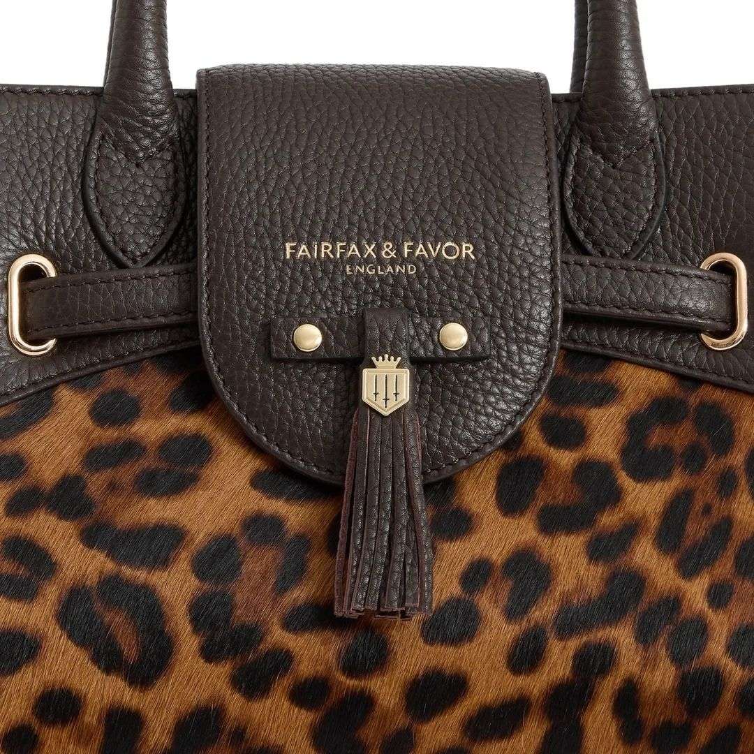 Fairfax & Favor Mini Windsor Handbag in Leopard Haircalf
