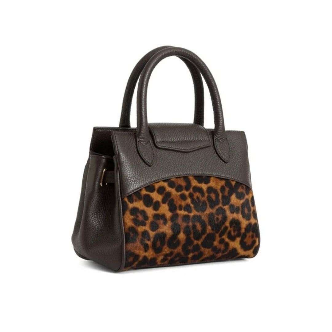 Fairfax & Favor Mini Windsor Handbag in Leopard Haircalf