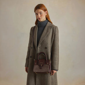 Fairfax & Favor Mini Windsor Handbag in Port Deep Taupe Suede