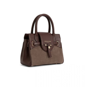 Fairfax & Favor Mini Windsor Handbag in Port Deep Taupe Suede