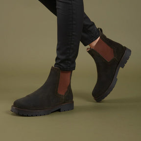 Fairfax & Favor Boudica Shearling Lined Ankle Boot in Moss Green