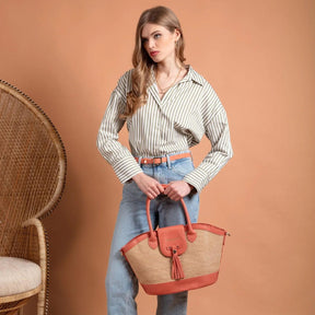 Fairfax & Favor Windsor Basket Bag in Melon