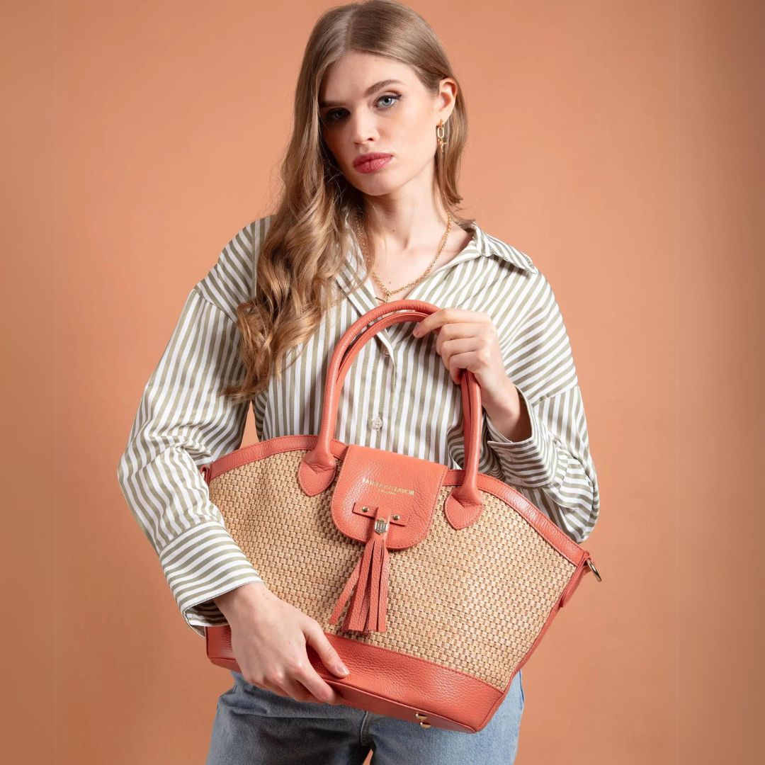 Fairfax & Favor Windsor Basket Bag in Melon