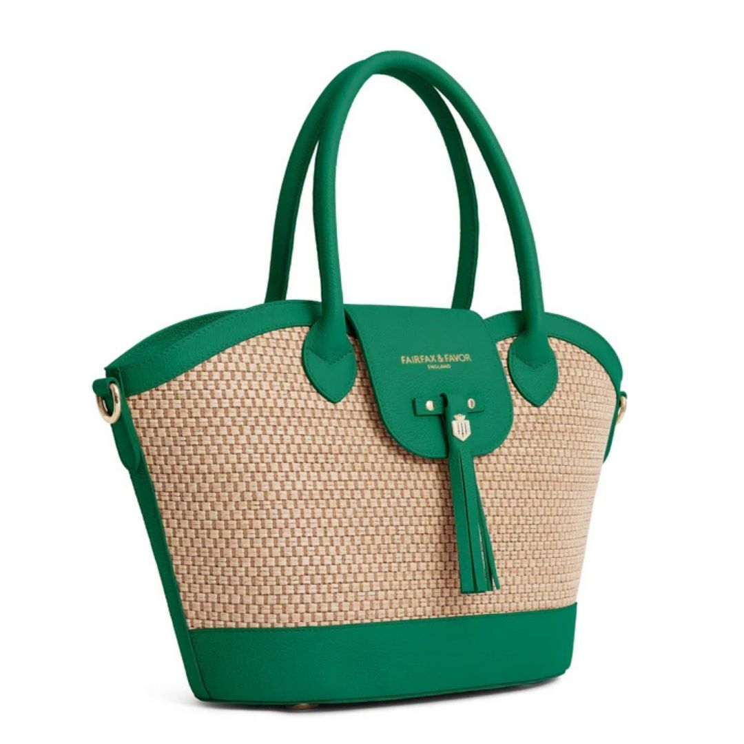 Fairfax & Favor Windsor Basket Handbag in Clover Green