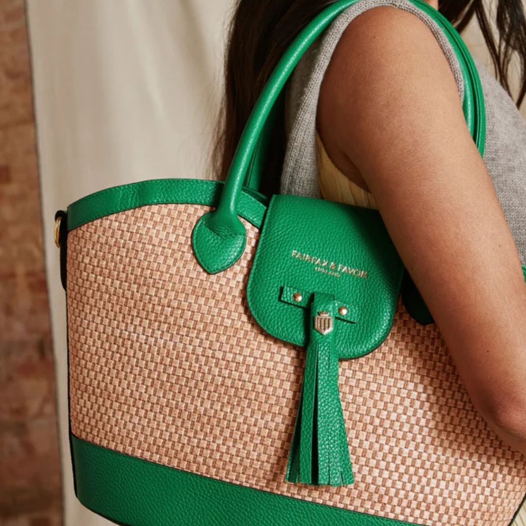Fairfax & Favor Windsor Basket Handbag in Clover Green