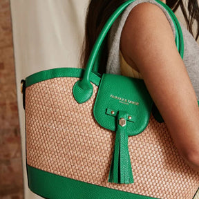 Fairfax & Favor Windsor Basket Handbag in Clover Green