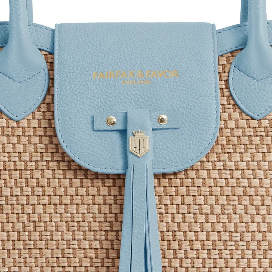 Fairfax & Favor Windsor Basket Handbag in Sky Blue