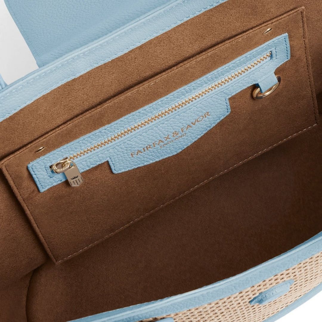 Fairfax & Favor Windsor Basket Handbag in Sky Blue