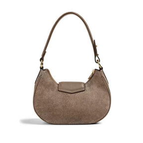 Fairfax & Favor Windsor Shoulder Bag in Deep Taupe Suede