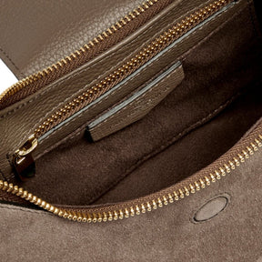 Fairfax & Favor Windsor Shoulder Bag in Deep Taupe Suede