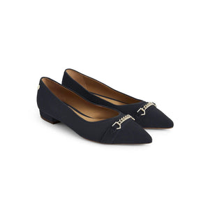 Fairfax & Favor Women's Apsley Suede Ballet Pump in Navy