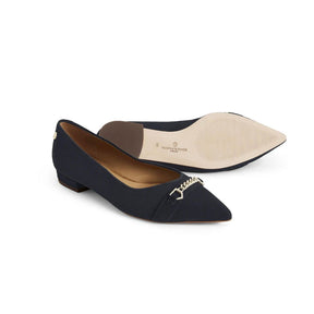 Fairfax & Favor Women's Apsley Suede Ballet Pump in Navy