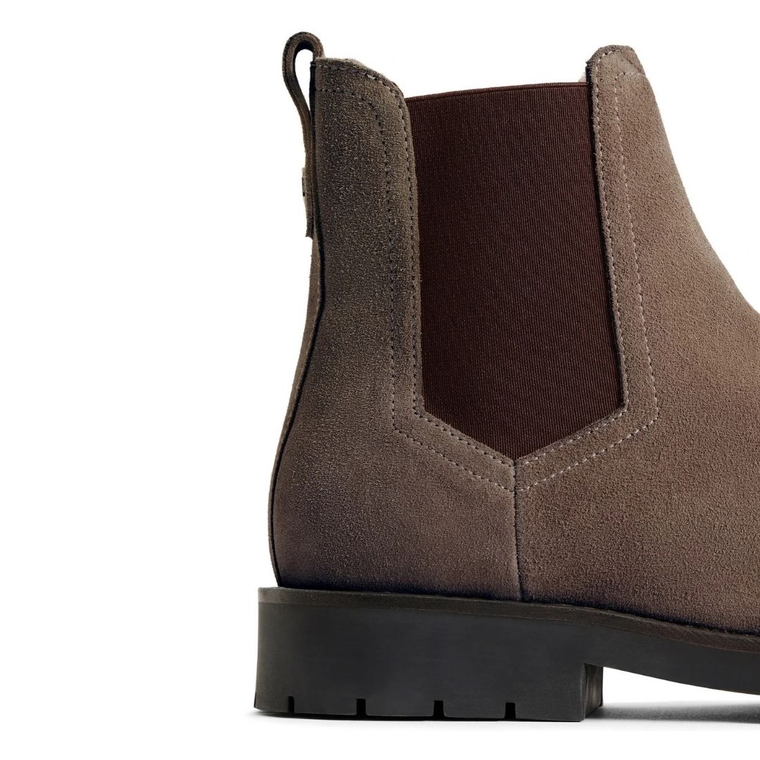 Fairfax & Favor Women's Boudica Sheepskin Boots in Deep Taupe Suede