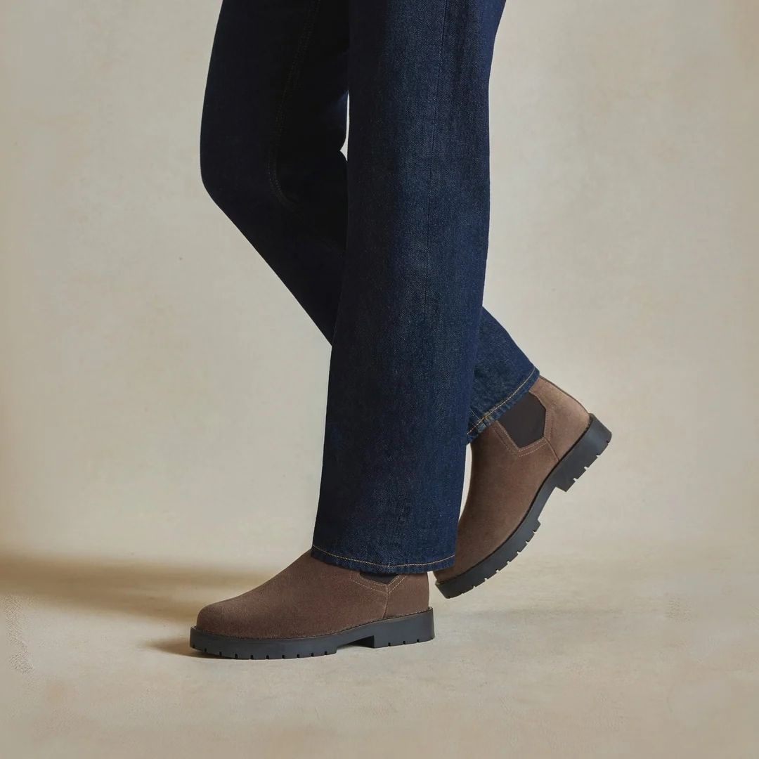 Fairfax & Favor Women's Boudica Sheepskin Boots in Deep Taupe Suede