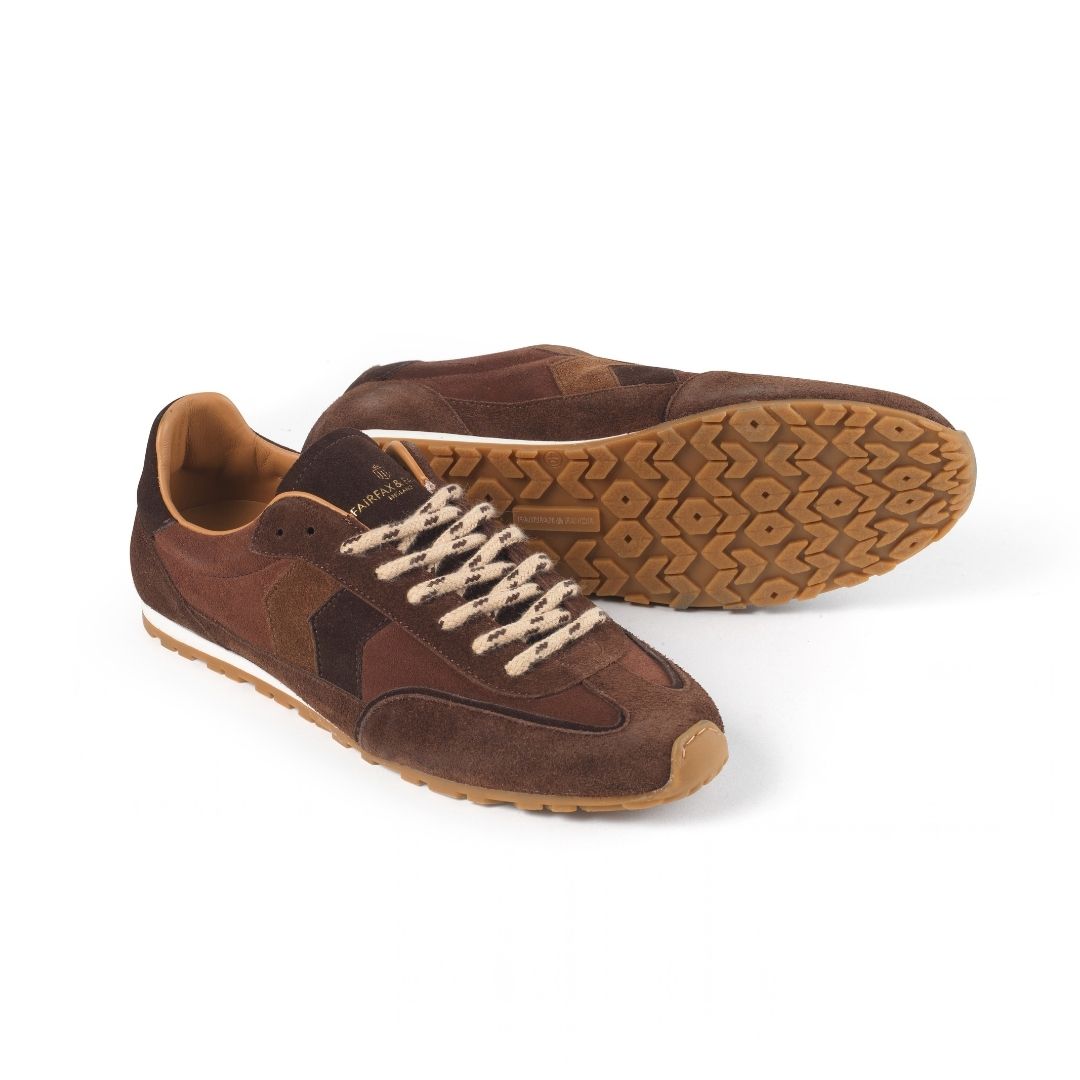 Fairfax & Favor Women's Chawston Trainer in Chocolate Suede
