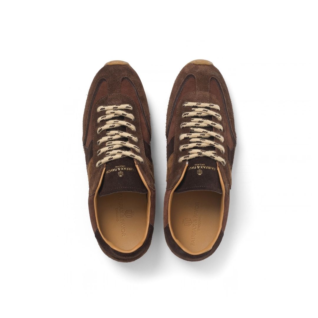 Fairfax & Favor Women's Chawston Trainer in Chocolate Suede