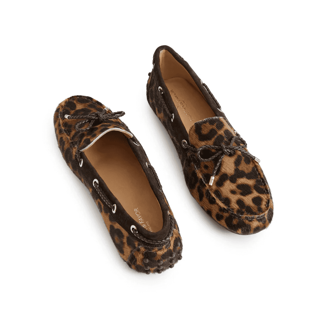 Fairfax & Favor Women's Henley Driving Shoes in Leopard Haircalf