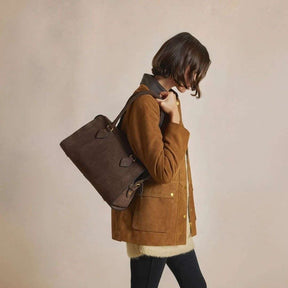 Fairfax & Favor Women's Kew Shoulder Bag in Chocolate Suede