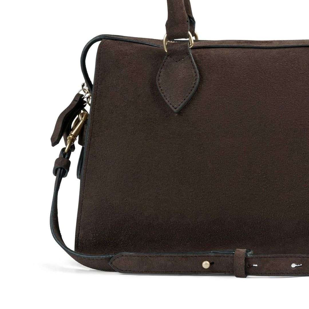Fairfax & Favor Women's Kew Shoulder Bag in Chocolate Suede