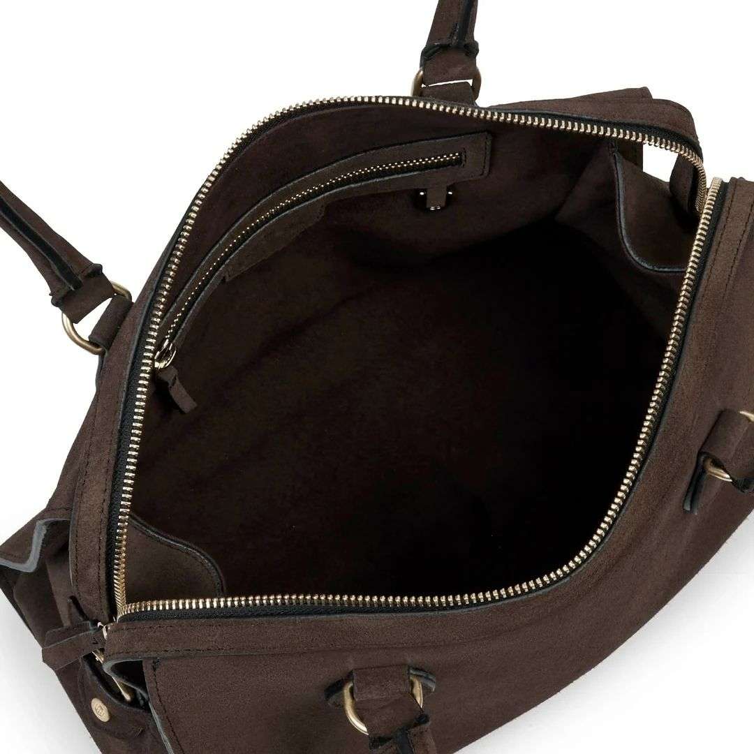 Fairfax & Favor Women's Kew Shoulder Bag in Chocolate Suede