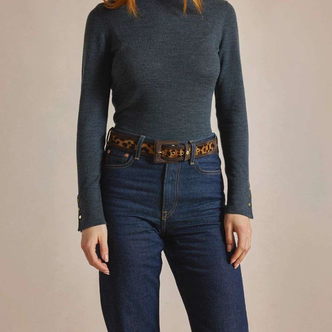 Fairfax & Favor Women's Marseille Belt in Leopard Haircalf