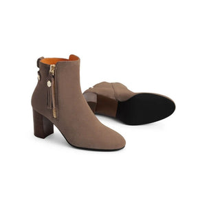 Fairfax & Favor Women's Oakham Ankle Boot in Deep Taupe Suede