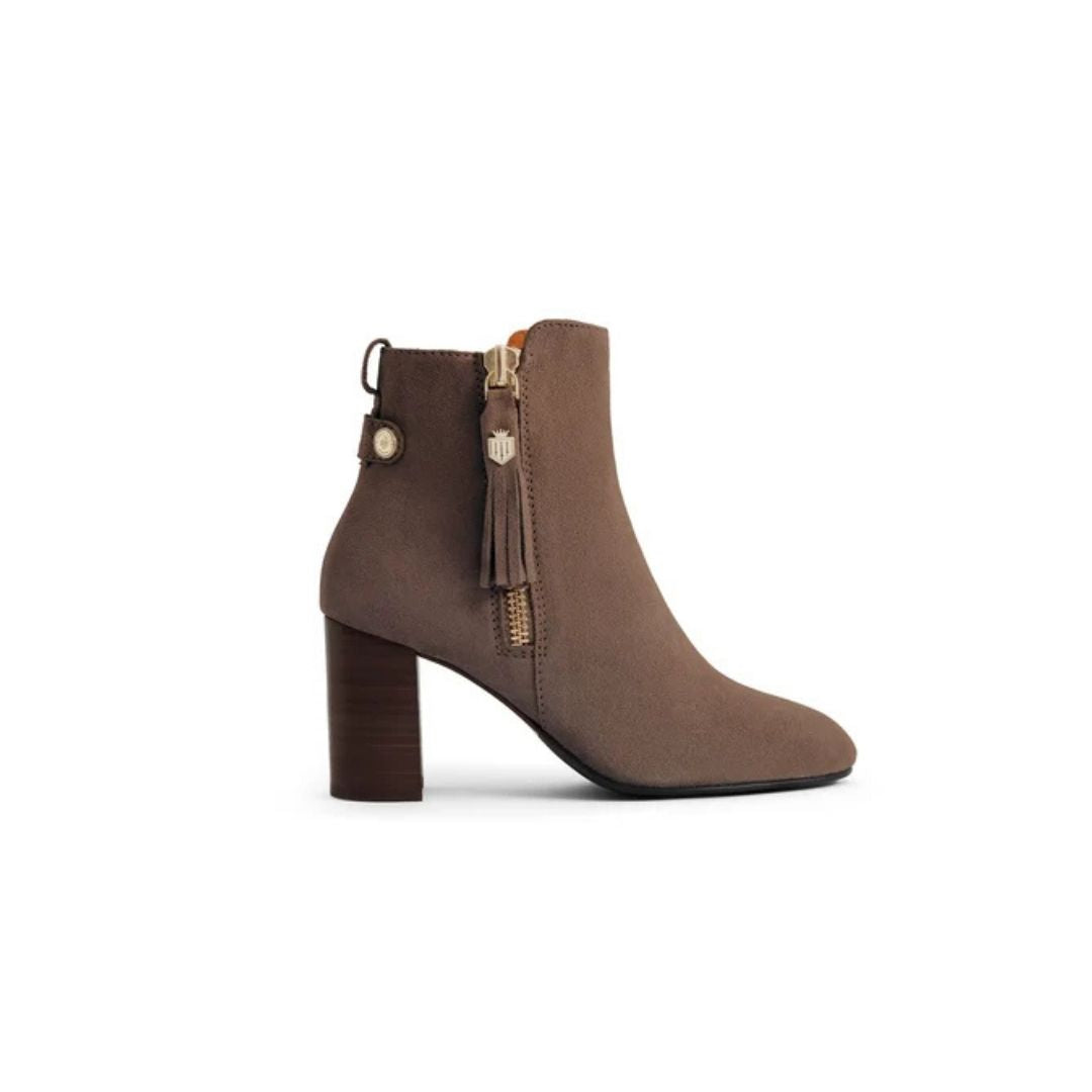 Fairfax & Favor Women's Oakham Ankle Boot in Deep Taupe Suede