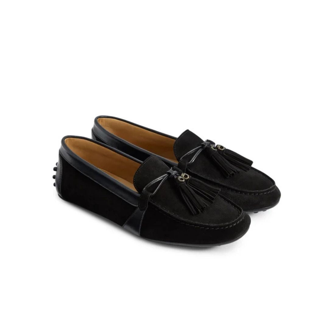 Fairfax & Favor Women's Rutland Suede Driving Shoes in Black