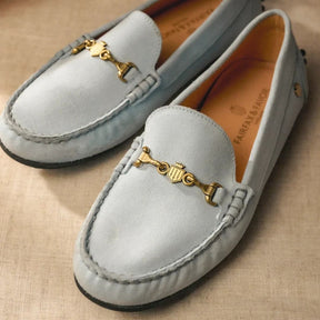 Fairfax & Favor Women's Trinity Suede Driving Shoes in Sky Blue