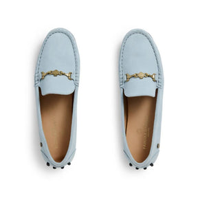 Fairfax & Favor Women's Trinity Suede Driving Shoes in Sky Blue