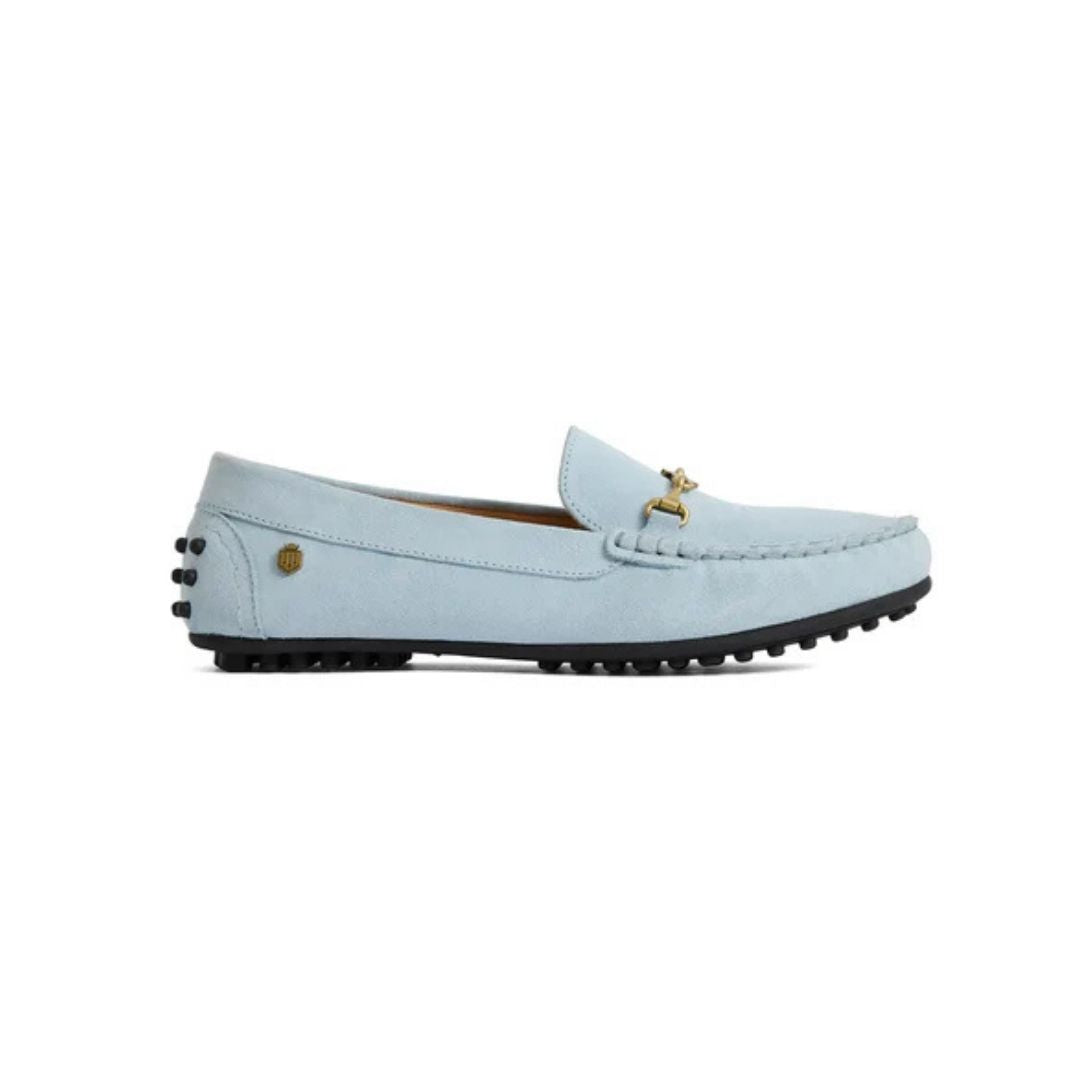 Fairfax & Favor Women's Trinity Suede Driving Shoes in Sky Blue