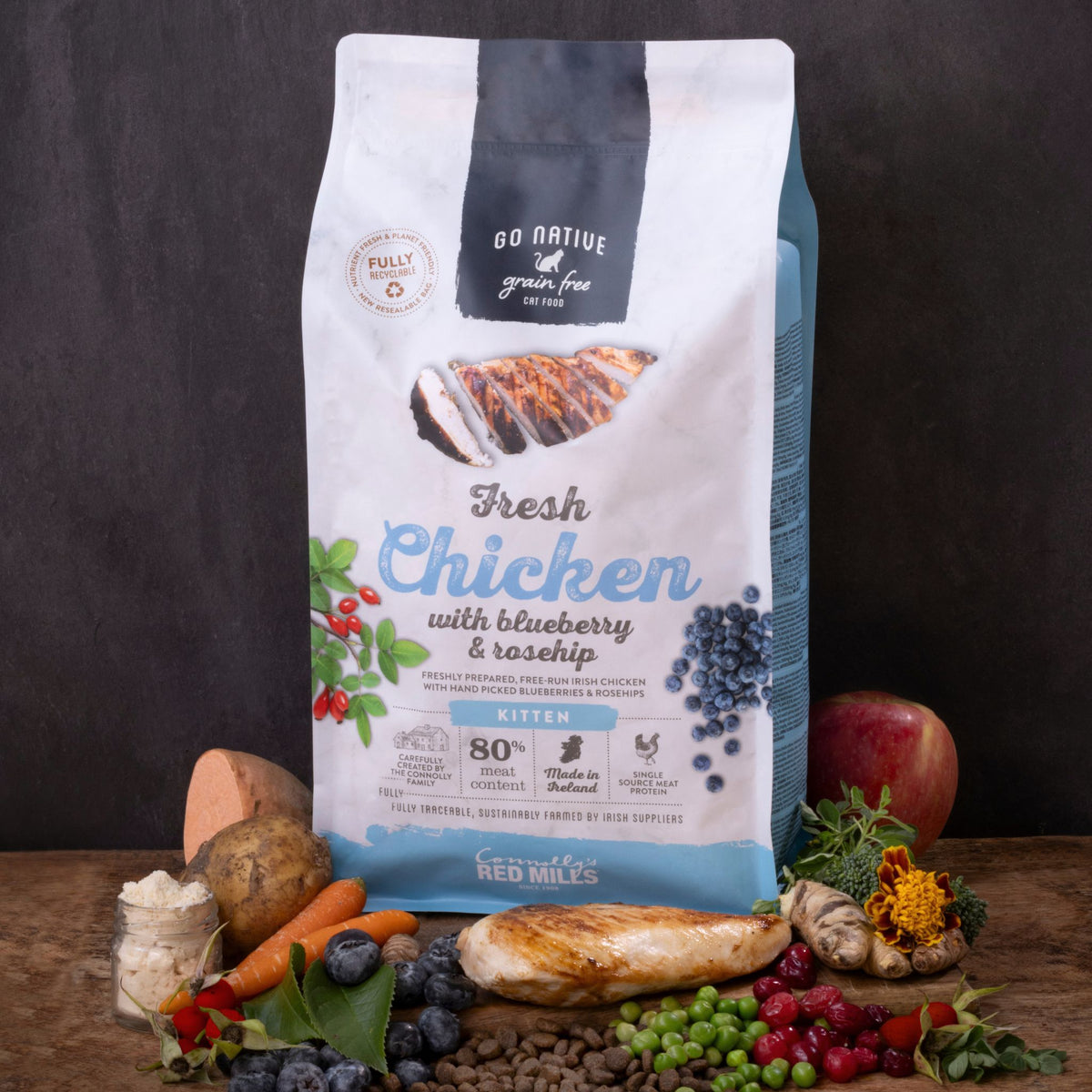 Go Native Chicken with Blueberry & Rosehip Kitten Food