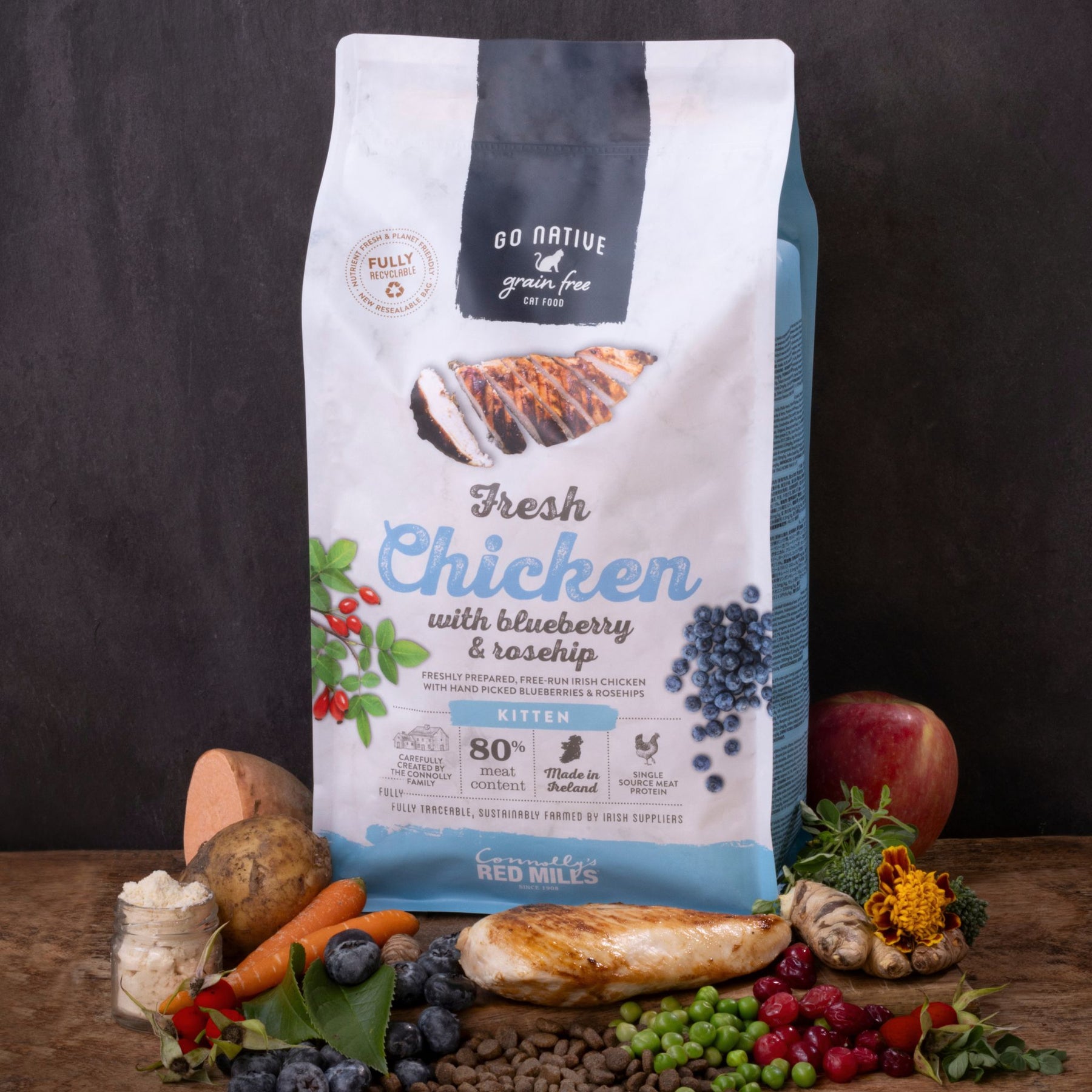 Go Native Chicken with Blueberry & Rosehip Kitten Food