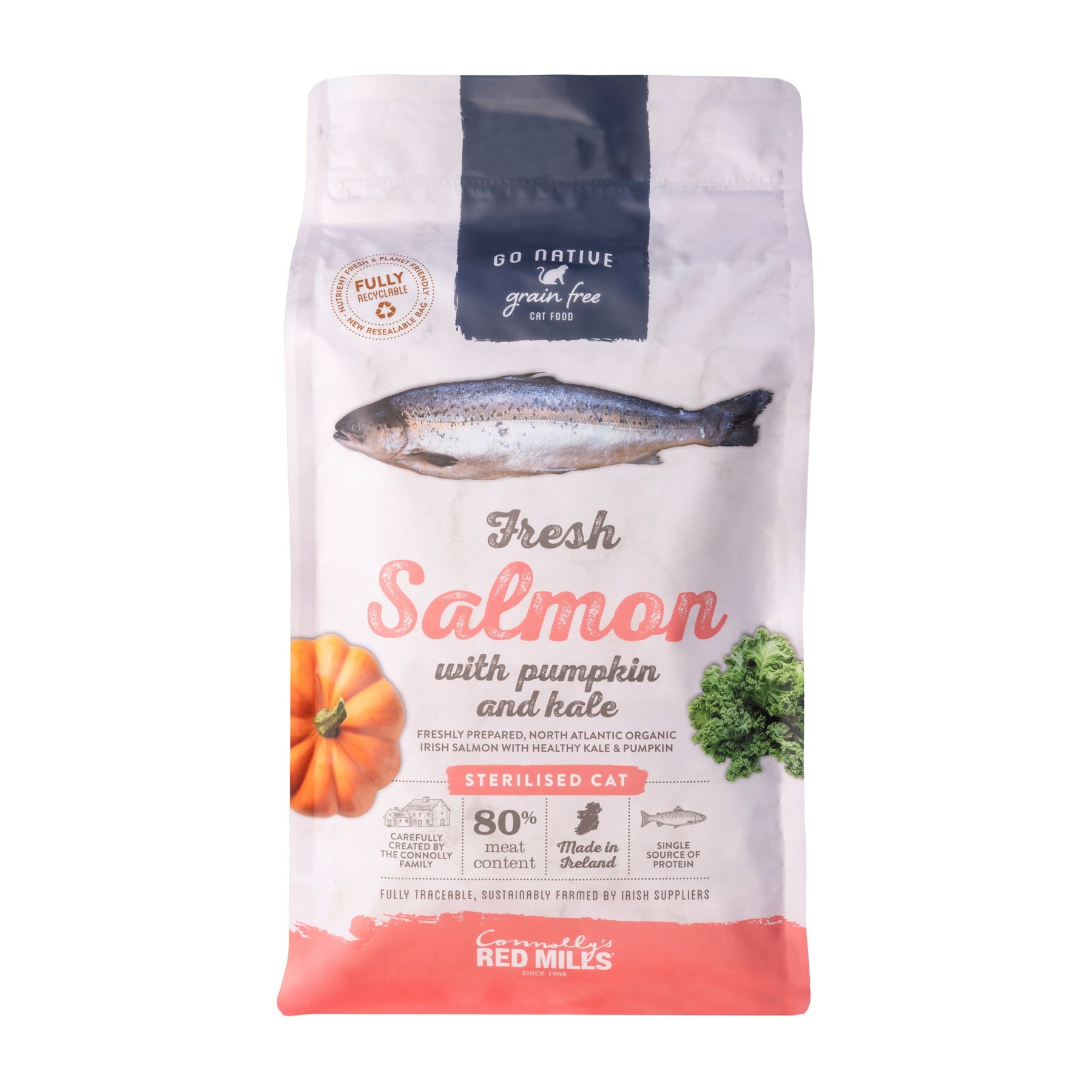 Go Native Salmon with Pumpkin & Kale Sterilised Cat Food
