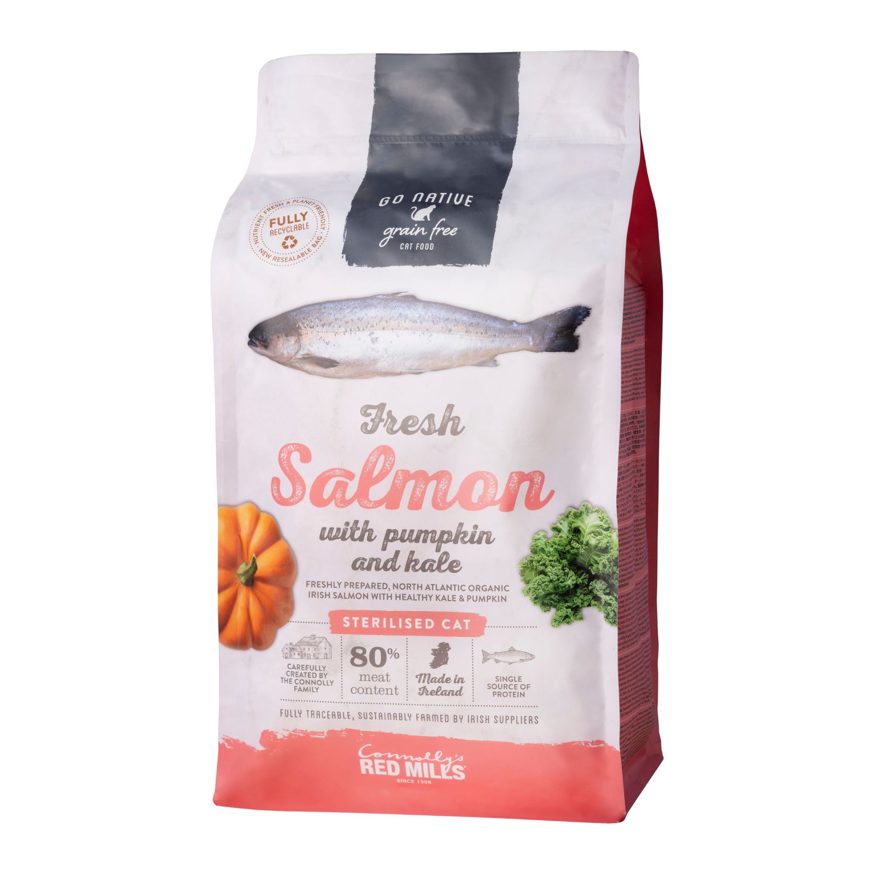 Go Native Salmon with Pumpkin & Kale Sterilised Cat Food