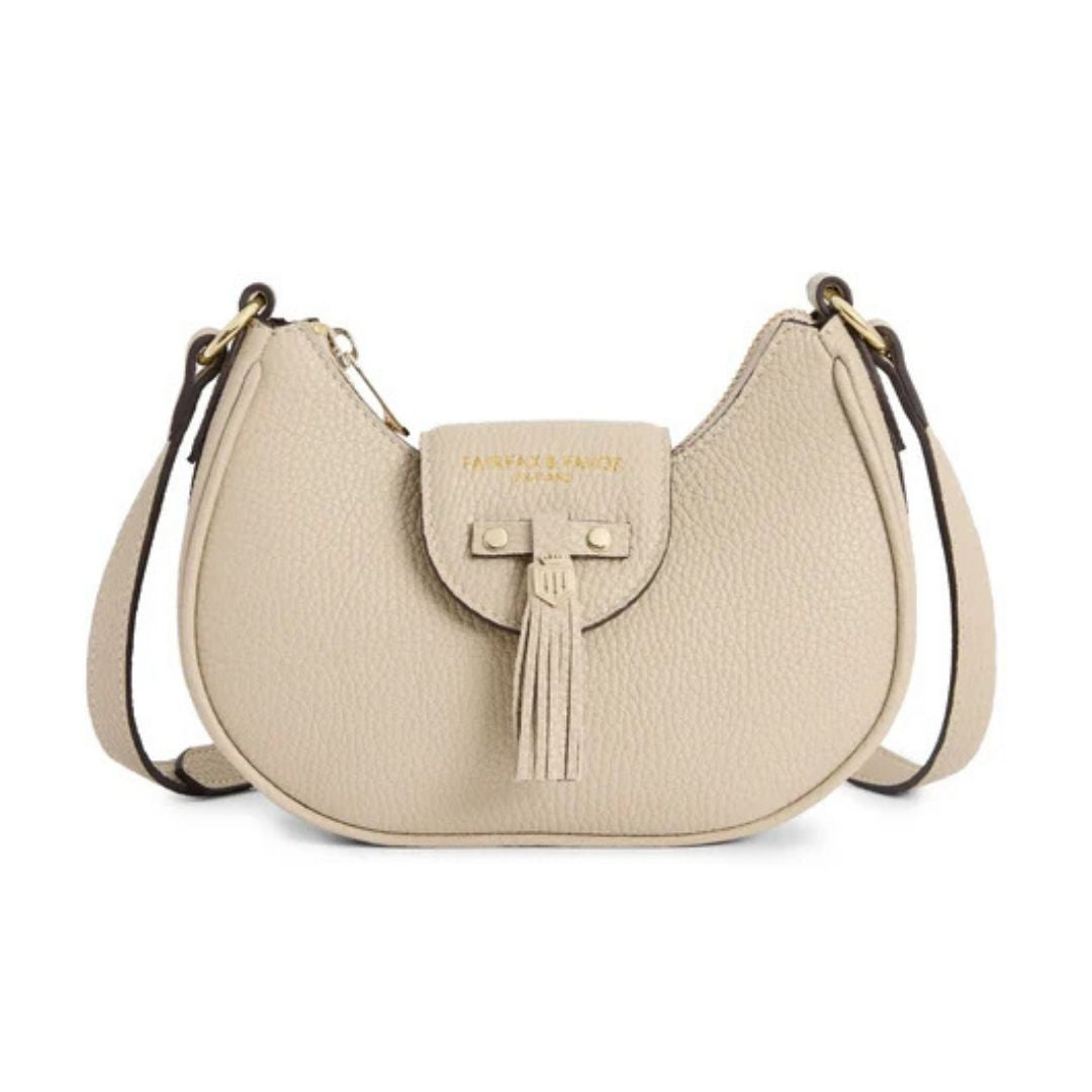 Fairfax & Favor Micro Windsor Leather Crossbody Bag in Stone