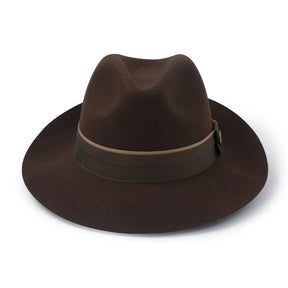 Hicks & Brown Wingfield Trilby Hat in Dark Brown