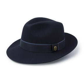Hicks & Brown Wingfield Trilby Hat in Navy
