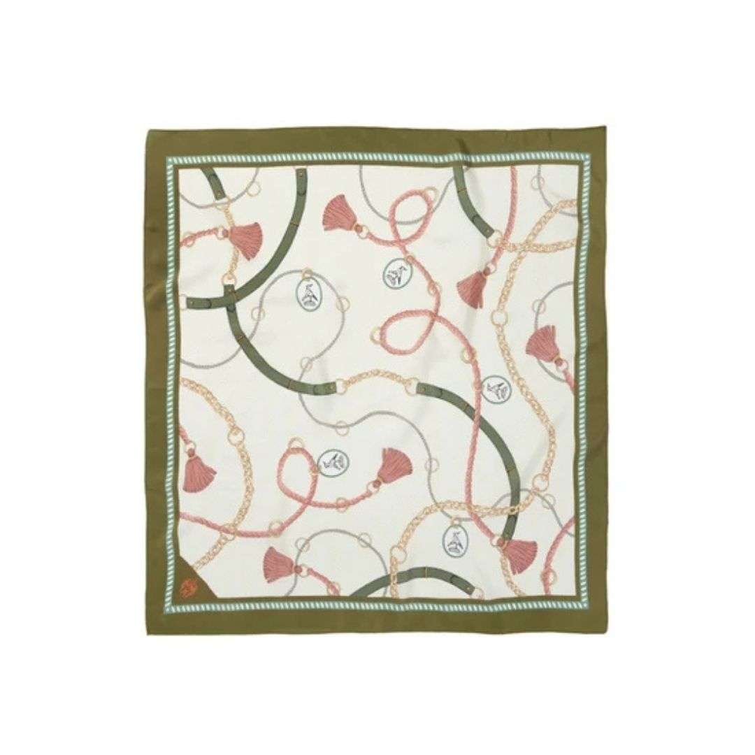Hicks & Brown Melford Mini Silk Scarf in Green