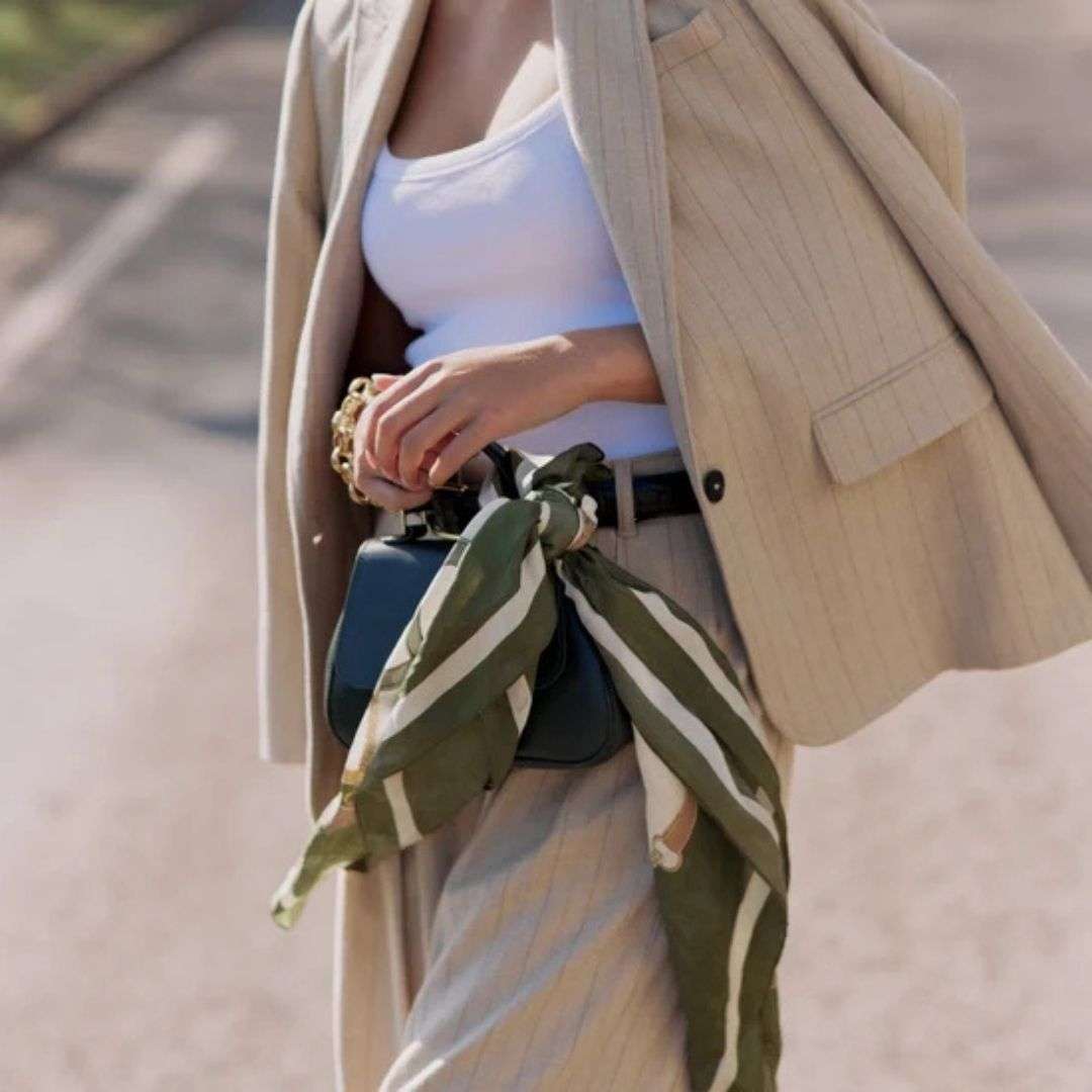 Hicks & Brown Melford Silk Scarf in Green