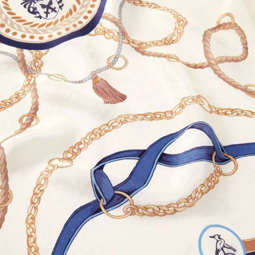 Hicks & Brown Melford Silk Scarf in Navy