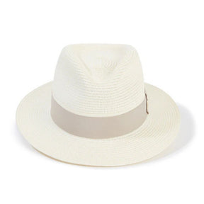 Hicks & Brown Orford Fedora in Cream with Pebble Ribbon