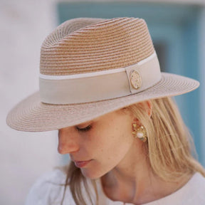 Hicks & Brown Orford Fedora in Natural with Fawn Ribbon