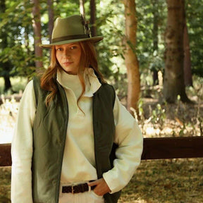 Hicks & Brown Suffolk Fedora in Moss with Bronze Feather