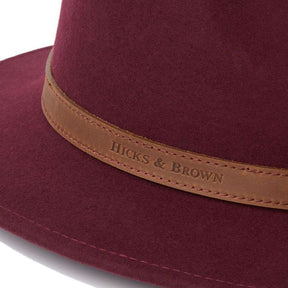 Hicks & Brown Suffolk Fedora in Plum with Bronze Feather