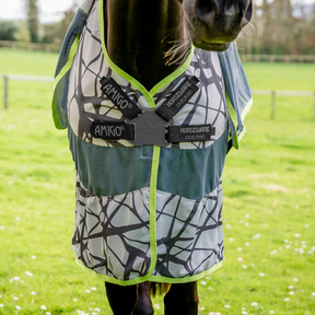 Horseware Amigo 3-in-1 CamoFly Fly Sheet in Grey & Lime (Fly Rug + Turnout Rug)