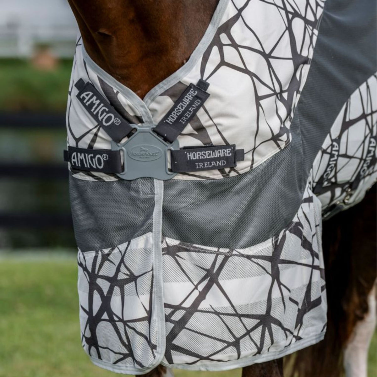 Horseware Amigo 3-in-1 CamoFly Plus Fly Sheet in Grey (Fly Rug + Turnout Rug)