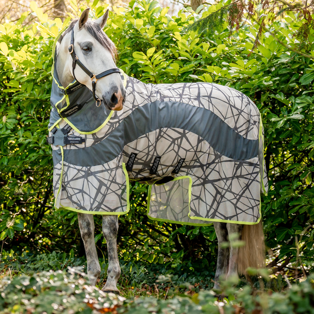 Horseware Amigo CamoFly Fly Sheet in Grey & Lime