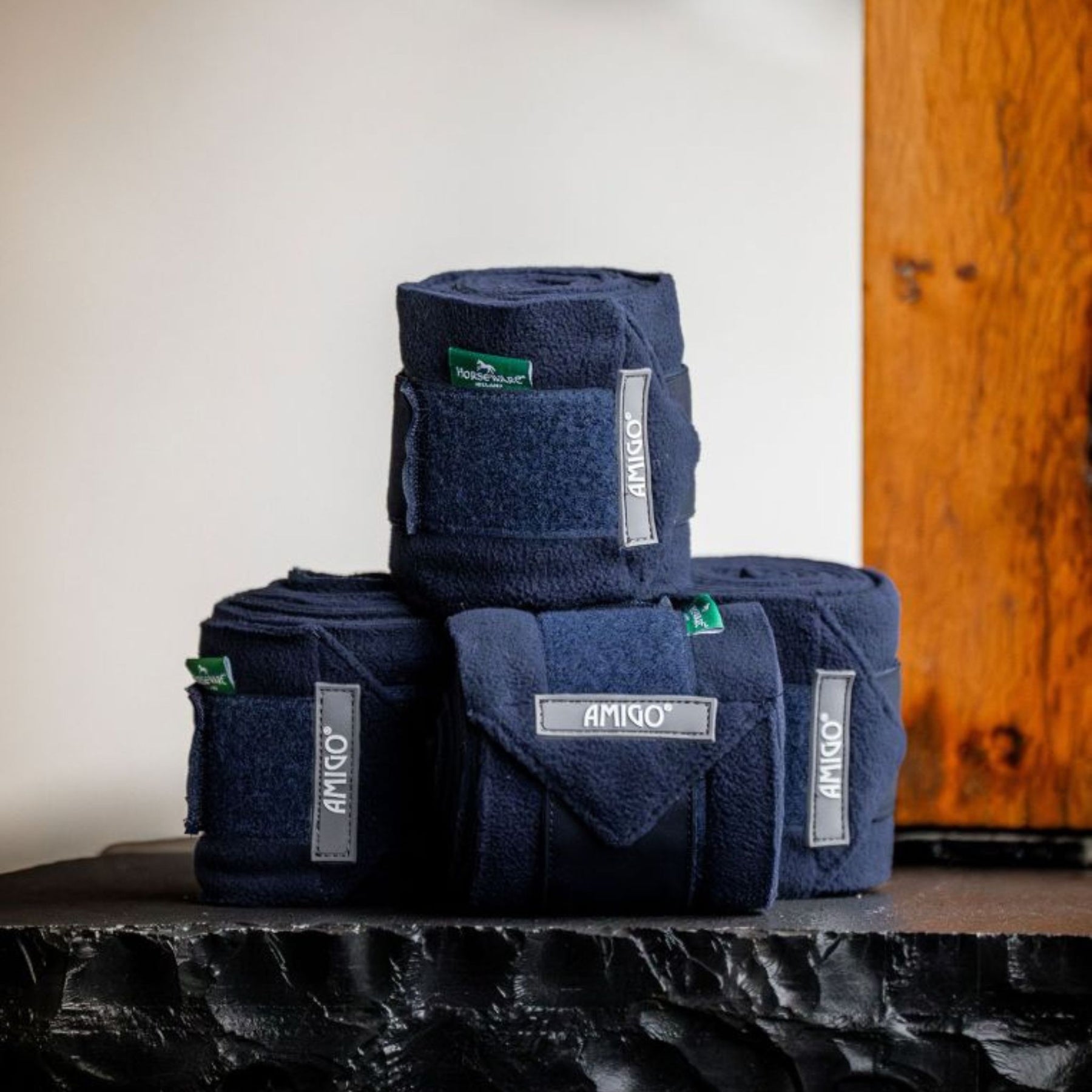 Horseware Amigo Fleece Bandages in Navy